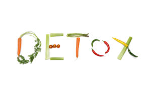 detox written with vegetables 